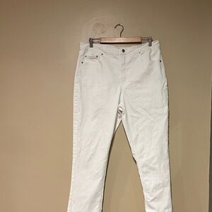 Frye Women's Size 12/31 White Straight Leg High Rise Denim Jeans Chic Classic